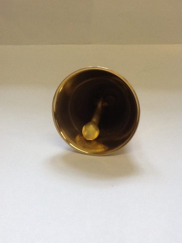 Campanello liturgico un suono con battacchio realizzato in ottone dorato diametro cm.6 h.cm.15