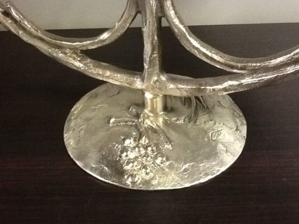 Candelieri 3 fiamme in metallo con base decorata "uva" cm ...