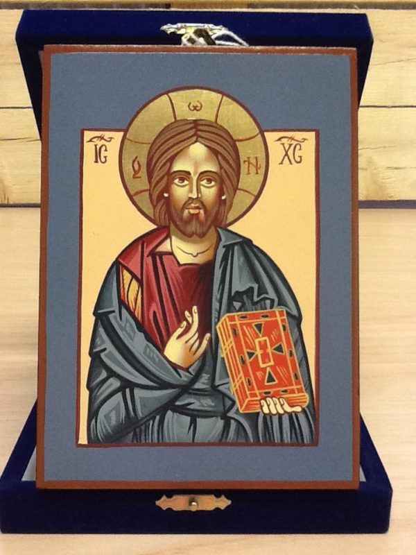 Icona rumena"Cristo Salvatore"realizzata a Mano su legno pezzo numerato cm.10x14h