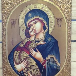 Icona rumena"Madonna Della Tenerezza Vladimrskaja"realizzata a Mano su legno pezzo unico numerato cm.30x40h