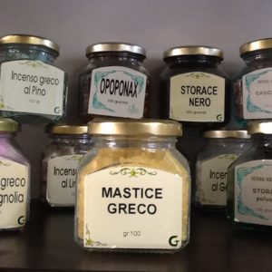 Incenso,gommoresina naturale " mastice greco" confezione in vetro gr.100