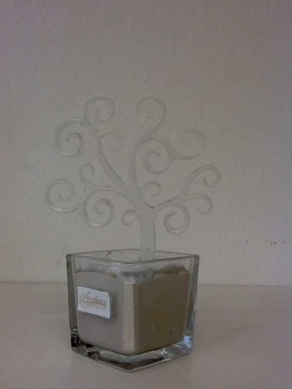 profumatore "Albero Della vita"  artigianato veneziano  realizzato in vetro bianco. Base cm.10x10 Albero larg.c m17,5 complete h.25