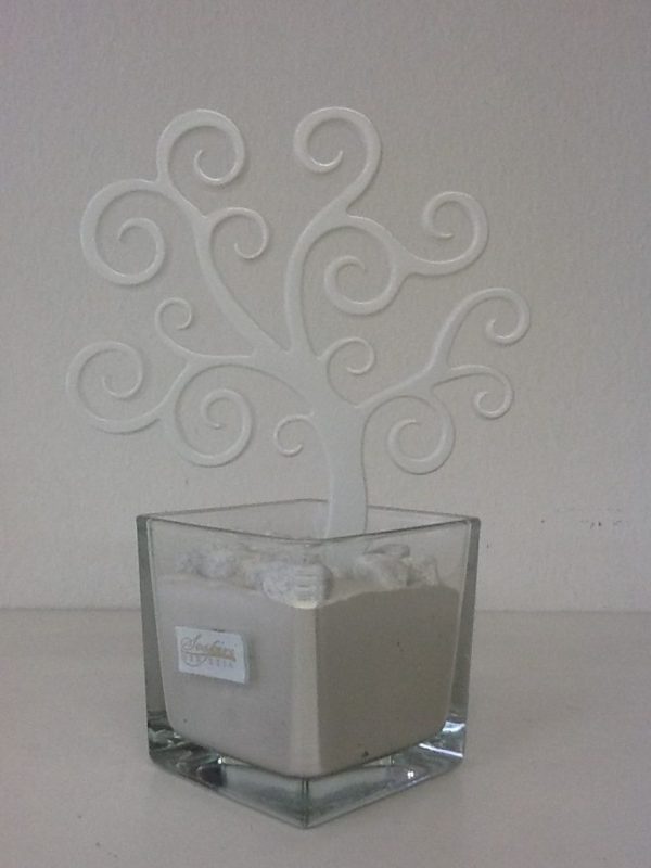 profumatore "Albero Della vita"  artigianato veneziano  realizzato in vetro bianco. Base cm.6x6 Albero larg.c m10, 5complete h.15