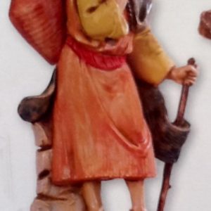 Statuina donna con brocca realizzato in resina colorata e rifinita a mano per presepe da cm 12
