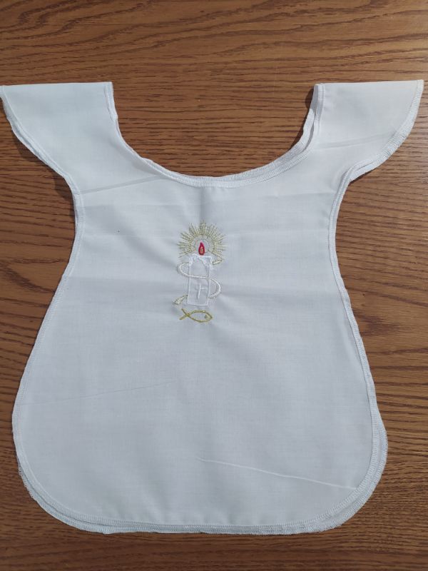 vestina battesimo candela ricamo semplice