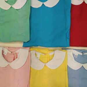 grembiulini asilo abbottonati dietro tutti i 6 colori 50-55-60-65-70