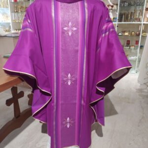 casula rigata leggerissima 70%lana 30%seta color morello (avvento)