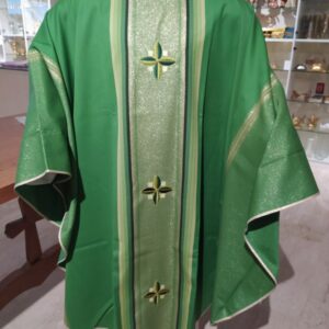 casula rigata leggerissima 70%lana 30%seta verde