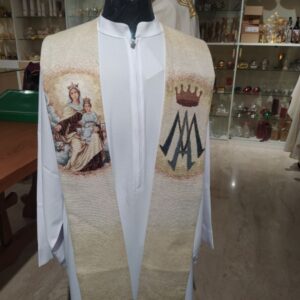 stola in gobelin tessuto a macchina ricamo Madonna del Carmine