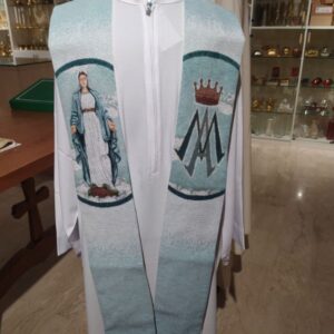 stola in gobelin tessuto a macchina ricamo Maria SS Miracolosa