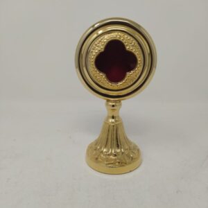 reliquiario dorato con finti cristalli h.15cm