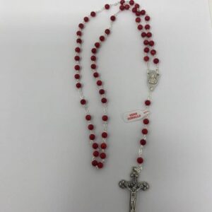 Rosario in polvere di corallo grano 5mm