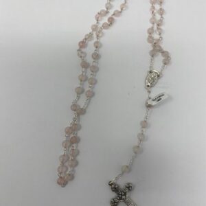 Rosario vero quarzo rosa grano da 6mm