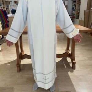 Camice lana/terital doppio gigliuccio più croce color grigio fatto a mano