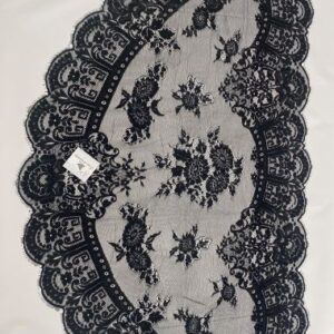 Velo Jacquard nero 120x60cm ovale